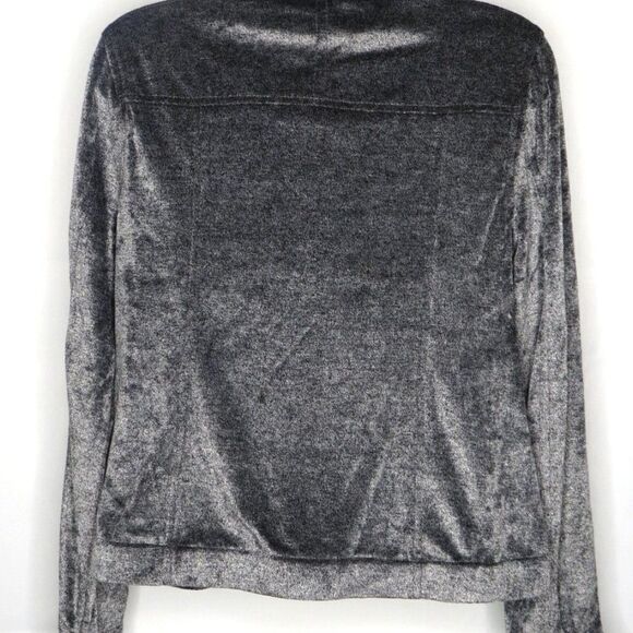NWT Chico's Zenergy Velour Jaspe Bomber Jacket 0 (Small) Grey Zip Pockets $109 - Picture 6 of 8